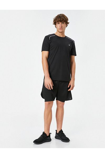 Koton Αθλητικό T-Shirt με λεπτομέρεια ραφής Κοντό μανίκι Crew λαιμόκοψη