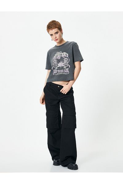 Koton Short Sleeve Printed T-Shirt Crew Neck Cotton Comfortable Fit