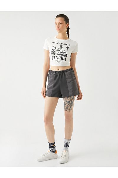 Koton Mini Shorts with Elastic Waist and Pocket Detail
