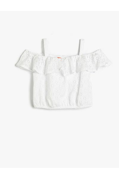 Koton Crop Athlete, überbacken, niedrige Schultern, Riemen, elastische Taille