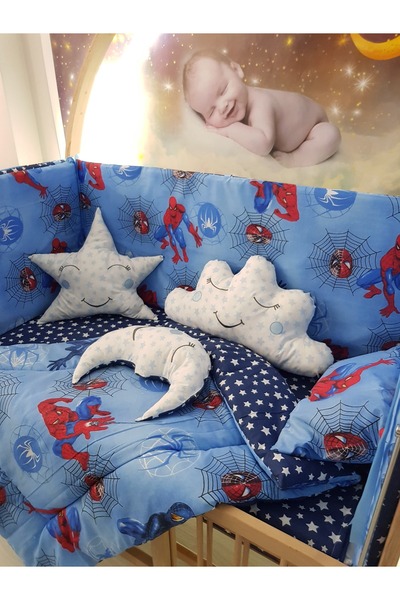 Baby Clime 70X130 Baby Sleeping Set - Without Mosquito Net - Spiderman (Excluding the Mobile Crib)
