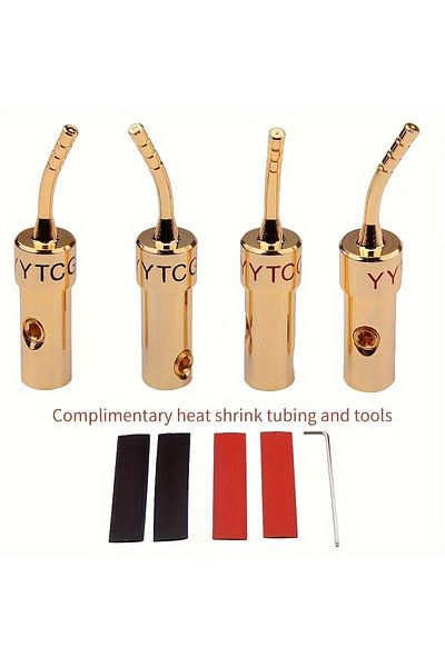 Choice one box(4Pcs) YYTCG pure copper gold-plated needle insert horn wire needle banana head solderless in
