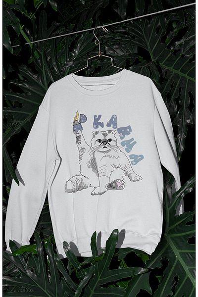Fuddy Moda Φούτερ χωρίς κουκούλα με μοτίβο γάτας Taylor Swift Unisex
