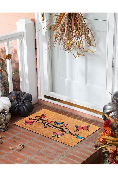 Kaşmir Halı Sare by Cashmere Carpet Butterfly Decorative Doormat