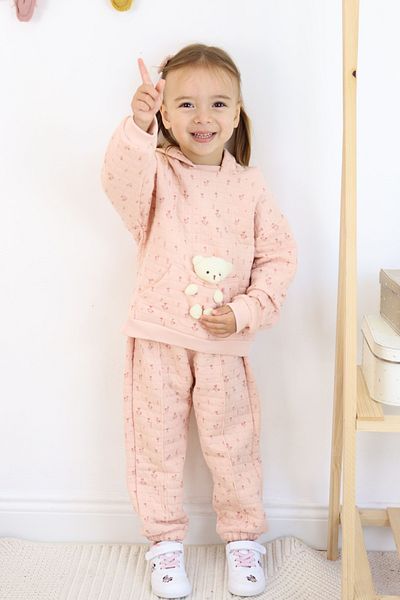 Harika KIDS Κορίτσι - Σετ φόρμας και παιχνιδιών με κουκούλα 3 κλωστών
