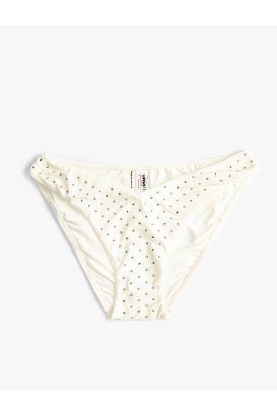 Koton Bikini Bottom V Cut Normal Waist Shiny Stone κεντημένο