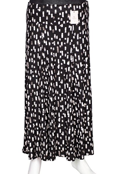 Barem تنورة نسائية سوداء من الرخام المكسور