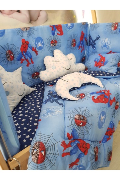 bebek_iklimi 70X130 Baby Sleeping Set - Spiderman Without Mosquito Net - Excluding Furniture Crib