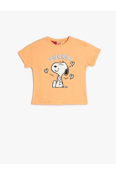 Koton Snoopy T-Shirt Licensed Short Sleeve Crew Neck Cotton