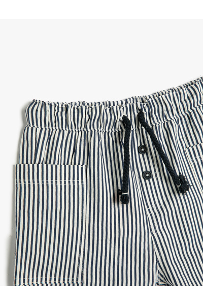 Koton Şort Beli Bağlamalı Lastikli Cepli Pamuklu