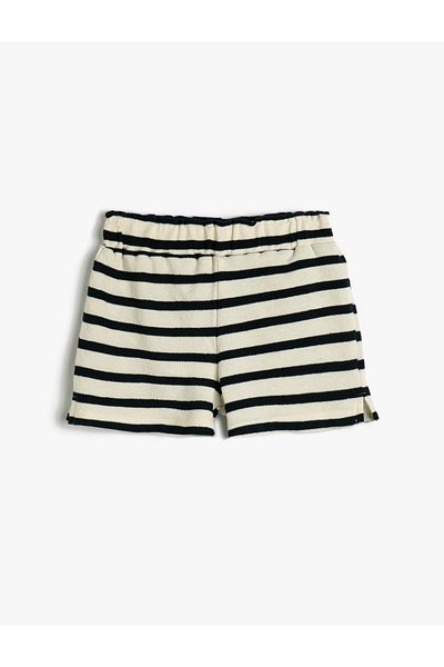 Koton Shorts Towel Fabric Comfortable Cut with Elastic Waist