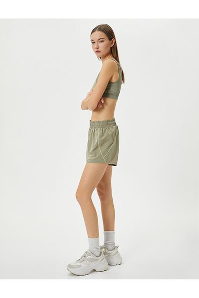 Koton Running Shorts Mini Size High Waist Piping Detail