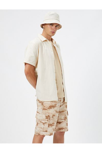 Koton Cargo Shorts Camouflage Printed Cotton with Lace Waist Pocket Detail
