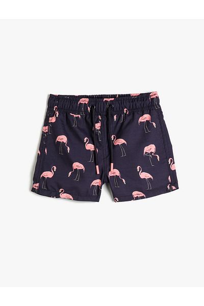 Koton Σορτς μαγιό Flamingo Print - Με δέσιμο στη μέση και διχτυωτή επένδυση