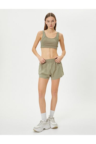 Koton Running Shorts Mini Size High Waist Piping Detail