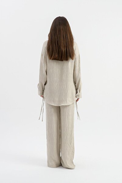 VAPUR TEKSTİL Side Tie Tunic Shirt - Stone