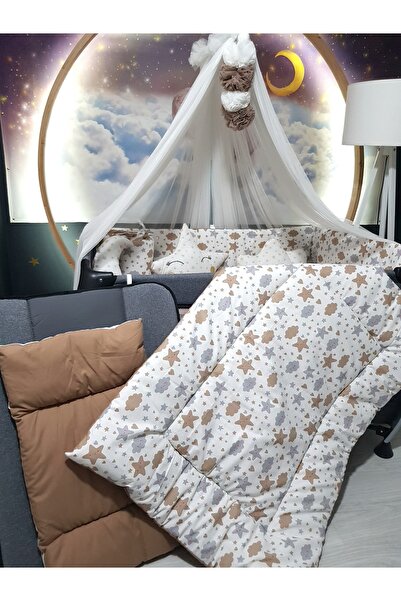 bebek_iklimi طقم نوم للأطفال مقاس 70x110 - يتضمن شبكة ناموسية فاخرة وجهاز - H...