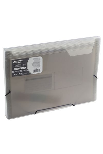 Bigpoint A4 Gusseted File - 13 Pockets and Elastics, Smokey X 2 Pieces