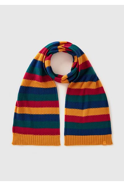 United Colors of Benetton Eșarfă tricotată cu dungi colorate pentru băieți