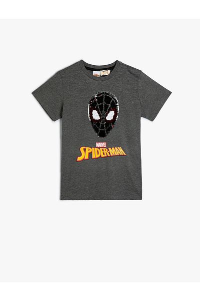 Koton Licensed Spiderman T-Shirt - Sequin Sequined
