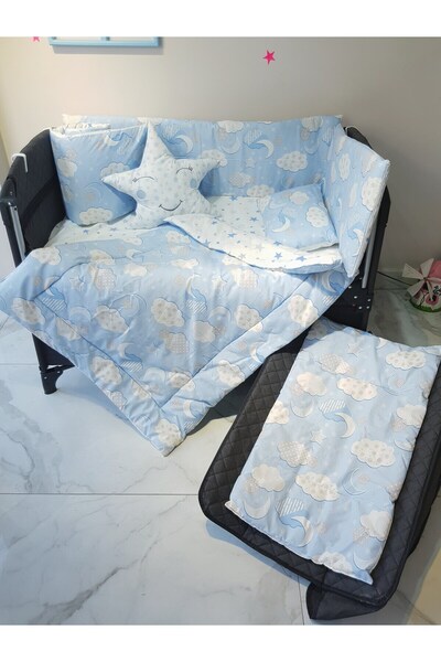 bebek_iklimi 70X110 Baby Sleeping Set - Mosquito Netless Moon Cloud Star Patt...