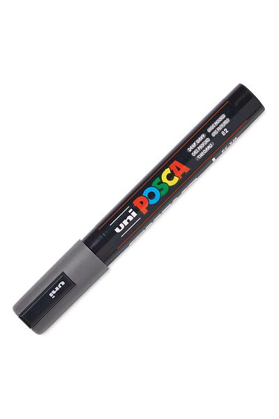Uni Posca Pc-5M Painting Marker - 1.8-2.5 mm Deep Gray