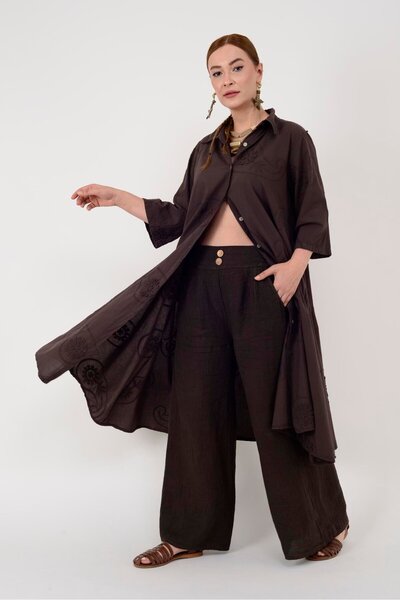 Park Moda 9961 Lan PANTALONE SA DETALJIMA NA DUGMIĆIMA