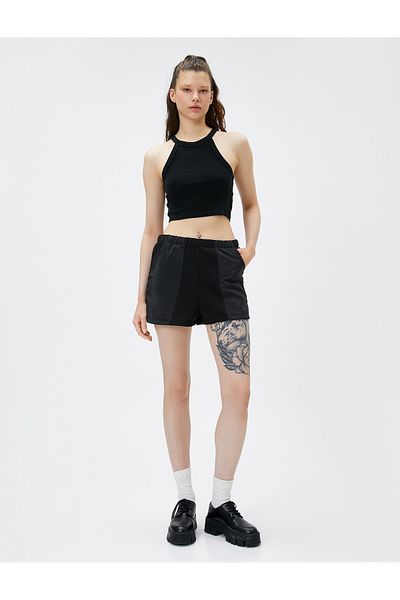 Koton Mini Shorts - Elastic Waist and Pocket Detail
