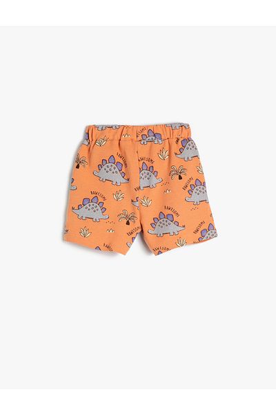 Koton Shorts Dinosaur Printed Cotton with Elastic Waist