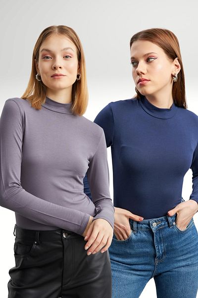Bipantolon Γυναικείο κορμάκι 2 τεμαχίων σε γκρι Navy Blue