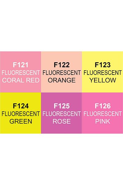 Masis Set of 6 Fluorescent Colored Double Sided Marker Pens
