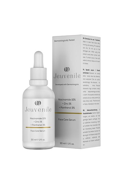 Jeuvenile Îngrijire facială Ser cu acid niacinamidic, restabilește echilibrul Îngrijire a pielii cu vitamina B3, ten radiant