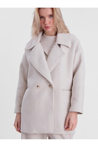 Barato Palton supradimensionat cu model în spate de pește premium - piatră