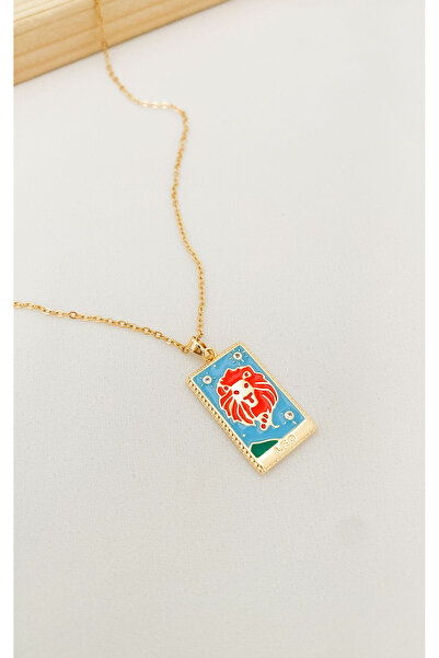 Sacha Accessories Leo Zodiac Gold Steel Necklace