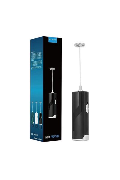 Choice 200649-black Mini Electric Milk Foamer Blender Wireless Coffee Whisk Mixer Skimer Handheld Egg Beate