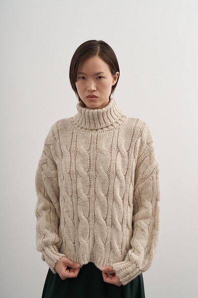PARKhande Mink Full Fisherman t Sleeve Sweater