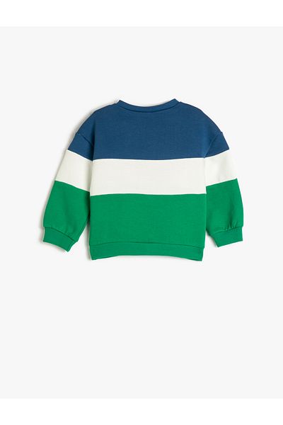 Koton Sweat Cotton Long Sleeve Crew Neck Color Blocked