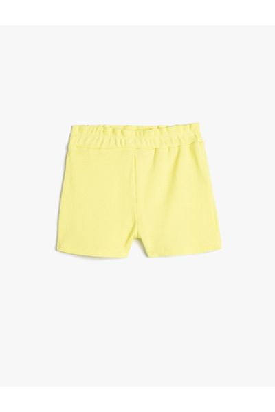 Koton Basic Shorts Elastic Waist Ribbed Cotton