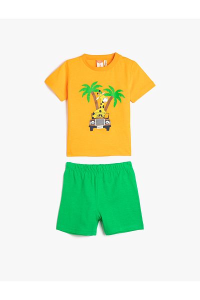 Koton Shorts T-Shirt Set Printed Cotton