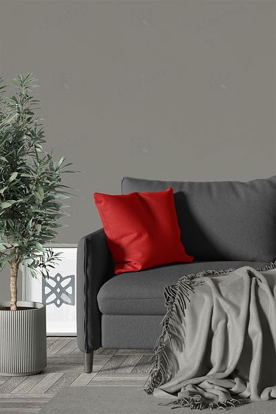 MARİTSA Red Velvet Textured Throw Pillow Cover - 40X40Cm Throw Pillow