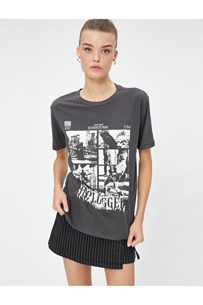 Koton Tricou imprimat cu mânecă scurtă cu decolteu rotund