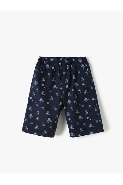 Koton Chino Shorts Pocketed Palm Printed Cotton