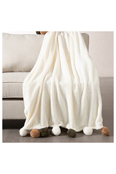 Mudo Home Pătură peste genunchi cu pomponi MULTI 130X160