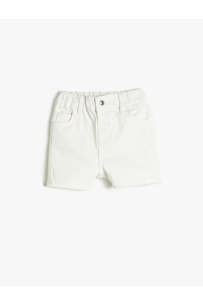 Koton Denim Shorts with Pockets Cotton Elastic Waist
