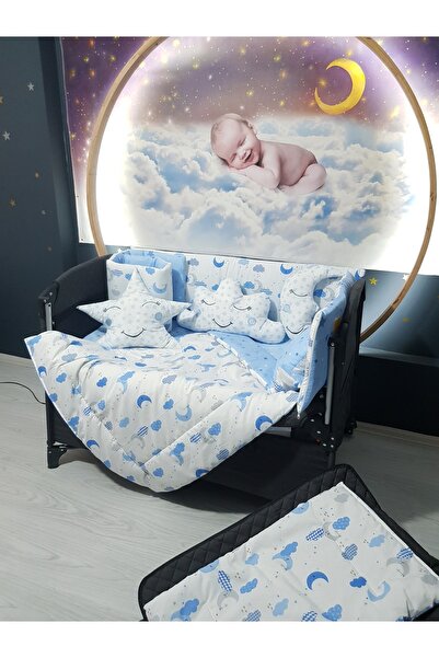 Baby Clime 70X120 Baby Sleeping Set - Mosquito Net - Moon Cloud Star (Excluding Park Crib)