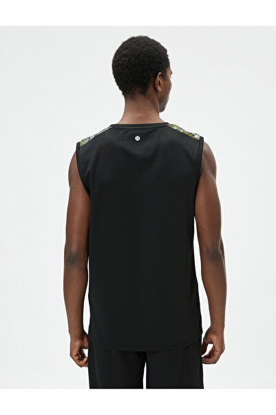 Koton Sports Tank Top Slogan Printed Sleeveless Reflector Detailed