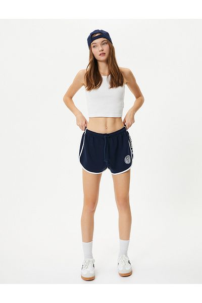 Koton Mini Extra Shorts - With Waist Laces And Striped Print Detail