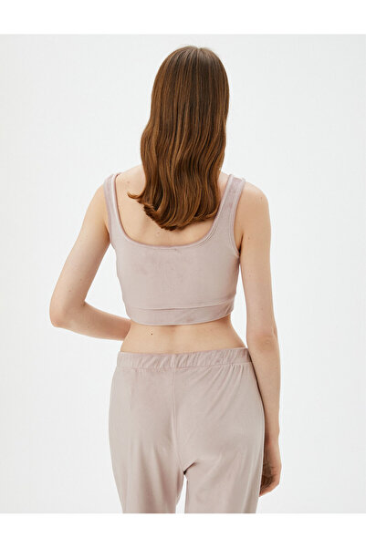 Koton Kadife Crop Pijama Üstü Yumuşak Dokulu