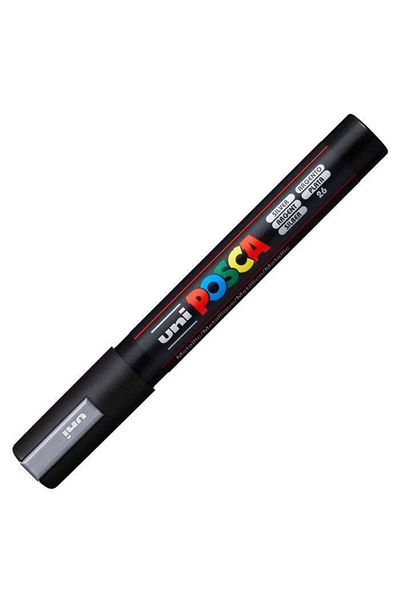 Uni Posca Pc-5M Painting Marker - 1.8-2.5 mm Silver