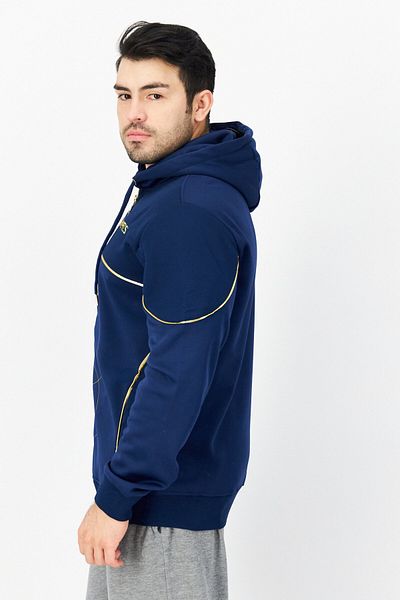 Marvel x Difuzed Men Hooded Long Sleeve Full Zip Embroidered Sweatshirt, Navy Blue